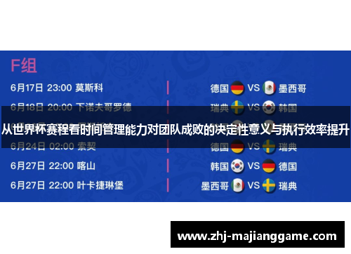 从世界杯赛程看时间管理能力对团队成败的决定性意义与执行效率提升 从世界杯赛程看时间管理能力对团队成败的决定性意义与执行效率提升